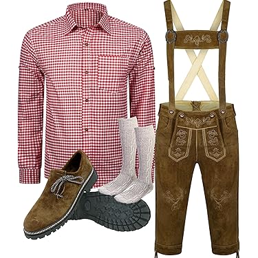 Oktoberfest Tracht Für Jungen 2-teilig - Bayrisches Set Mit Hemd & Lederhose