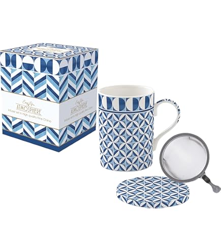 Mug Noel COFFRET TISANIERE 35CL EN PORCELAINE AVEC FILTRE INOX SANTA IS COMING Easy Life