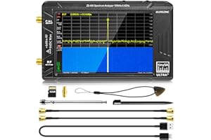 AURSINC Analyseur de Spectre TinySA Ultra+ zs406 mis à Jour, 4,0'' HW V0.4.6 Analyseur de Fréquence 100KHz-5,4GHz avec Carte 32 Go|Générateur de Signaux 2 en 1 100kHz à 900MHz Entrée UHF MF/HF/VHF