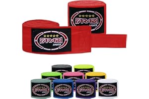 Farabi Sports Adult Fasce Boxe 4.5 Metri di Lunghezza bendaggi Boxe - Fasce da Boxe con Coppia per MMA, Muay Thai, Allenamento, Kickboxing e Sport da Combattimento