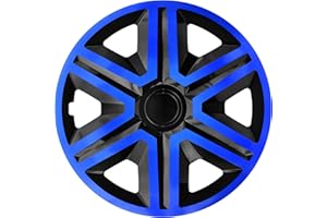 ‎LUCKYBERG Luckyberg Radkappen - 'Fast LUX/Action' 15 Zoll 4er Set - Universal Fit für Autos und andere Fahrzeuge (Blau/Schwarz)