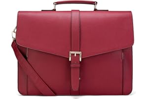 Estarer Womens Leather Laptop Bag 15.6 Inch Large Satchel Handbag Shoulder Bag for Work Office Gifts for Her