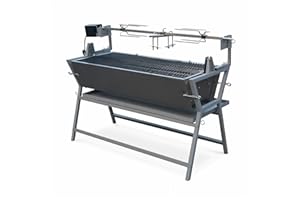 Alice's Garden - Rôtissoire électrique inclinable - Mathurin Inox - Tournebroche. barbecue au charbon de bois à moteur pour grillades réceptions