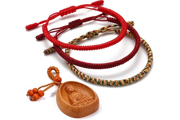 LUCKY BUDDHIST Tibetanska lyckoarmband, 3 st, buddhistisk gåva, handgjorda. Justerbara till din handled. För män och kvinnor. Vänskapsarmband av flätat tyg.