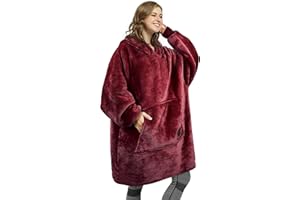 Kato Tirrinia Coperta con cappuccio Regalo, felpa oversize sherpa, felpa coperta gigante con ampia tasca frontale, coperta con maniche, maglione coperta per adulti, uomini, donna, fidanzata, moglie