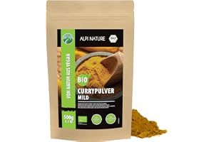 Alpi Nature Curry Pulver Mildt BIO 500g, Premium Indiska Kryddor, Ekologiskt Mildt Currypulver