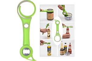 Kare & Kind Abridor de Botellas de Vino, Latas y Jarras 6 en 1 - Herramienta de Cocina Multifuncional para manos débiles con artritis, adultos mayores y mujeres - Abridor de Botellas, Latas