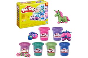Play-Doh 6er-Pack Funkelknete, besondere Farben mit Glitzer, für mehr Kreativität und fördert die Feinmotorik, Bastel-Set perfekt als Ergänzung, kreatives für Kinder ab 3 Jahren
