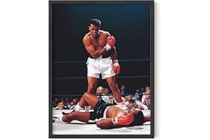HAUS AND HUES Muhammad Ali-Poster – Muhammad Ali Leinwand Wandkunst in Ring Boxing Poster, Sportposter, Fitness-Poster, schwarze Geschichtsbilder für Wand, Sport-Poster für Männerhöhle (schwarz