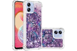 IMEIKONST Funda para Samsung Galaxy A04E, Anti-Amarillo Carcasa Glitter Líquidos Transparente Silicona TPU Antichoque Niñas Mujeres Protector para Samsung F04 / M04. Bling Dream Campanula YB