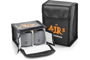 CERFFOOL Bolsa segura para batería para DJI Air 3S 3 a prueba de explosiones, a prueba de radiación, ignífugo, bolsa protectora de almacenamiento de batería de litio para accesorios de dron, Para 2