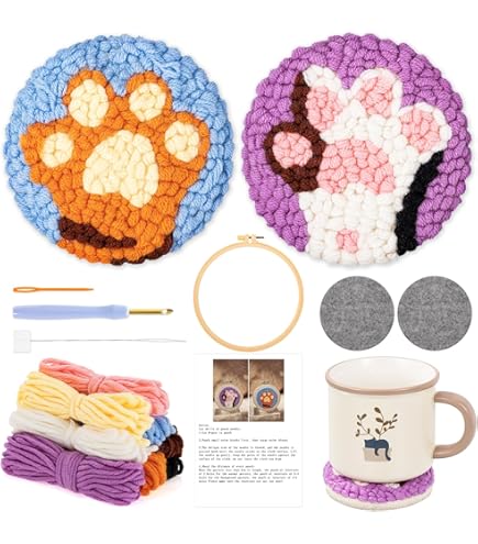 Punch Needle 17 Pièces Kit Punch Needle Kit De Broderie Avec Aiguille De Perforation Montée Sur Cerceau De Broderie, Tissu, Aiguille De Perforation Réglable, Pour La Broderie De Couture De Bricolage