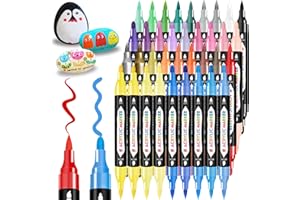 TBC The Best Crafts 36 Matite Acriliche a Doppia Punta, Matite Acriliche per Pietre Impermeabili, Pennarelli per Pittura con Pietre, Pennarelli Acrilici, Pennarelli per Tela, Legno, Regalo di Tutti i