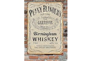 NAHOMER Garrison Peaky Blinders Panneau publicitaire en métal vieilli personnalisé 2 tailles rétro Décoration murale maison bar pub café vintage 20,3 x 30,5 cm