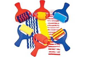 Baker Ross AF731 Sponge Patterned Rollers (Set of 6)