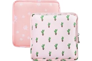 Ouligay 2 worki menstruacyjne na podpaski higieniczne, do szkoły, nastolatków, dziewcząt, kobiet, Różowy, 1 Count (Pack of 2), Kompaktowy i prosty