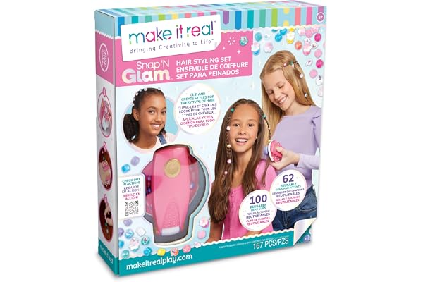 MAKE IT REAL Hårstylingsset Snap 'N Glam, kreativ leksak