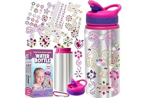 PURPLE LADYBUG Personalisierte Trinkflasche Mädchen Bastelset - Weihnachtsgeschenke für Mädchen - Geschenk Mädchen 5 Jahre, Einhorn Geschenke für Mädchen 6 7 8 9 10 11 12 Jahre - Coole Basteln Mädchen 8 Jahre