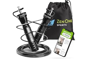 ‎ZENONE SPORTS ZenOne Sports® Springseil I Jump Rope für Erwachsene I Speed Rope mit 360° Kugellager & robustem Stahlseil I 3m Fitness Springseil verstellbar - Ideal für Boxer-, Doppel- Kreuz-Sprung & mehr