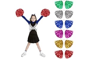 Funmo 12szt Cheerleader Cheerleader pompony cheerleading z uchwytem Cheerleading PomponesHand Kwiaty Porryzm Pompony do animacji, Pompony Idealny do tańca, Sport, Impreza