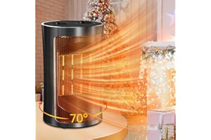 HOMBASING Electric Heater, 1500W Fan Heater Energy Efficient with Thermostat, 3 Modes Portable PTC Ceramic Heater with Overheat and Tilt Protection, Small Space Heaters for Home, Office and Indoor Use