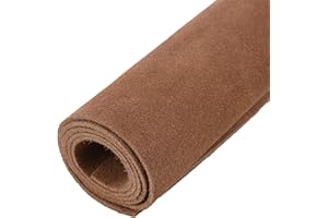 TAS TROST 1,5 mm Wildlederstück, weiches echtes Rindspaltleder, Wildledermaterial für Lederarbeiten, Nähzubehör (braun, 30,5 x 15,2 cm)