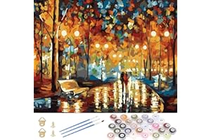 TARATH Zestaw do malowania według liczb, zestaw do malowania według liczb, "zrób to sam", ręcznie malowany obraz olejny na płótnie, prezent dla przyjaciela, festiwalu, urodzin, dekoracja domu (bez