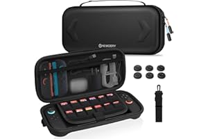 NEWDERY Carrying Case for Nintendo Switch 2, Large Capacity Protective Hard Shell with Shoulder Strap and 12 Game Card Slots, Portable Travel Storage Bag for Switch 2 Accessories, Black