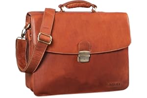 STILORD 'Loris' Serviette Homme Cuir Véritable XL Cartable avec Boucle Sac d'Affaires Sac de Bureau Vintage Porte-documents