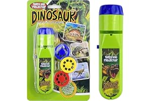 MeoZynxadril Projektor Taschenlampe Kinder, Dino Taschenlampe mit 3 Scheiben, 24 Bilder, Geschichte Diashow Beamer Spielzeuge, Kleine Diashow Projektor, Lernspielzeug für Jungen Und Mädchen