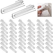 50 Stück Gardinenhaken Aus Edelstahl - Vorhanghaken Mit 4 Zinken Für Alle Gardinentypen