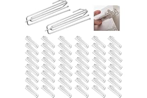 JINSION 50 Stück Gardinenhaken Metall, Vorhanghaken Aus Edelstahl, 4 Zinken Pinch Vorhang Falte Haken, Curtain Hooks, Faltenhaken, Zum Einhängen Für Gardinen Und Vorhangringe Schienen
