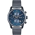 BOSS Chronograph Quartz Watch for Men SKYMASTER Collection with Blue Stainless Steel Mesh Bracelet - 1513836