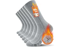 TANSTC Merino Socken Herren,Wollsocken, Outdoor & Trekking-Socken 35-38, 39-42, 43-46, 47-50, Atmungsaktiv & Anti-Blasen Warm Dicke Gepolstert Thermosocken für Herren, Damen, 3 Paar