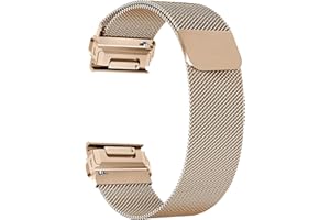 ZoRoll 20mm pasek Quickfit z metalu, kompatybilny z Garmin Fenix 8 43 mm/7S Pro Solar/7S/6S/6S Pro/5S, pasek ze stali nierdzewnej z siateczką na nadgarstek, pasek zastępczy do Garmin Descent Mk3S/Mk2S