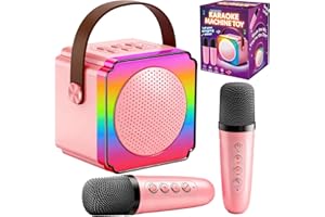 Gontence Karaoke Maschine mit 2 Mikrofonen, Geschenk Spielzeug für 3-12 Jahre Mädchen Jungen, Karaoke Maschine mit Mikrofon Geburtstagsgeschenk für Kinder ab 3 Jahre ostergeschenke Kinder
