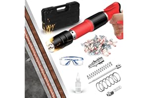 BURMONG Sparachiodi Pistola Sparachiodi con 100 Chiodi Tondi, Mini Sparachiodi Manuale per Cemento e Ferro Attrezzo per Rivettare le Pareti, Portatile Nail Gun con Occhiali di Protezione, per Fissare Chiodi