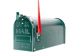 Wiltec Cassetta postale americana in acciaio zincato verde con materiale di montaggio