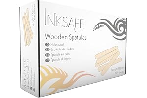 Pack of 100 Inksafe Wooden Waxing Spatulas Wax Applicator Sticks/Tongue Depressors for Hair Removal, Tattoo