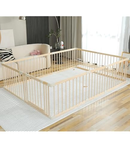 Baby Playpen TCBunny Baby Play Mat With Fence Extra Large 4FT X