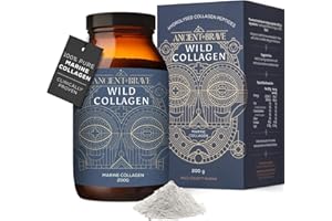 Ancient + Brave Wild Collagen Powder 200g - Pure Hydrolyzed Marine Collagen Peptides Supplement (Fish) - Best Collagen Powder for Women - High Protein, Fasting Friendly - 30 Day Supply