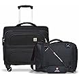 Swiss Military Combo of Luggage Bag, Soft-Sided Trolley Bag, Cabin Luggage,43 cms, 32L, Black, 1 & Laptop Backpack for Men Cum Sling Bag, Travel Backpack for Men, Women, Kids, Black,15 liters,1