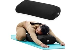 Gaiam Yoga Bolster - Long, Rectangular Meditation Pillow - Supportive Cushion for Restorative Yoga and Sitting on the Floor - Built-In Carrying Handle - Machine Washable Cover'
