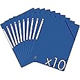 OXFORD TopFile+ Pack of 10 Cardboard Folders Without Flaps with Elastic Bands A4 Size Blue