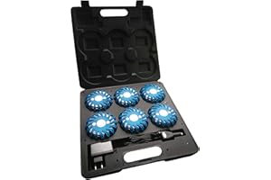 LEDWARNING Mallette de 6 balises Pro gyrophare de signalisation PRO à 16 Leds bleue rechargeable Vendeur et stock en FRANCE