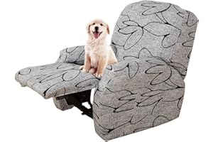 Lydevo Relax Reclinabile Universale, Copripoltrona 1 Posto Reclinabile con Tasche, Elasticizzato Lavabile Rimovibile, Fodere per Poltrona Relax, Fiore Nero