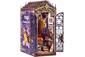 ROBOTIME Book Nook Kit for Adults – Magic Fantasy Corner, DIY Miniature House Kit, Booknook Bookshelf Decoration, Creative Gift for Teens & Adults