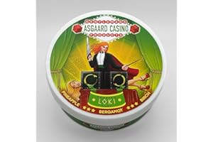 GENTLEMANS ASGAARD CASINO PRODUCTS “LOKI” (ASGAARD CASINO) ARTISAN SHAVING SOAP - MADE IN UK - Pineapple&Bergamot&Birch - 7 BUTTERS - ALL NATURAL INGREDIENTS