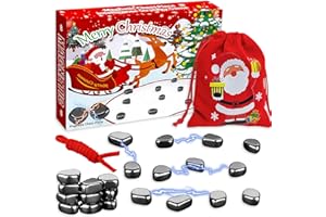 Axingqiwu Jeu d'échecs Magnétique de Noël, Jeu de Société avec 20 Pièces Magnétiques, Jeu Magnetique pour Enfant Adulte