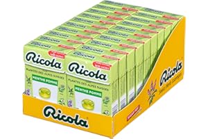 Ricola - 20 Boîtes de 50 g - Bonbons aux Plantes Suisses - Parfum Menthe Pomme - Rafraîchissant - sans Sucres